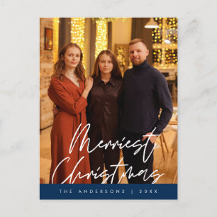 Modern Hälsning, God jul-familjfoto Vykort
