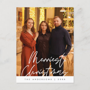 Modern Hälsning, God jul-familjfoto Vykort