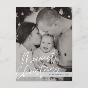 Modern Hälsning, God jul-familjfoto Vykort