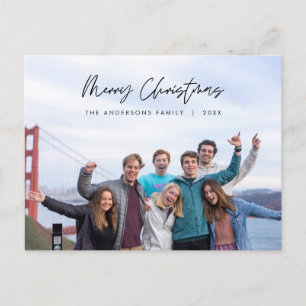 Modern Hälsning, God jul-familjfoto Vykort