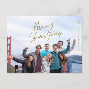 Modern Hälsning, God jul-familjfoto Vykort