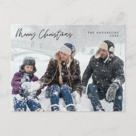 Modern Hälsning, God jul Family Photo Post Vykort