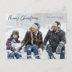 Modern Hälsning, God jul Family Photo Post Vykort