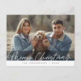 Modern Hälsning, God jul Family Photo Post Vykort