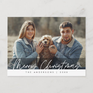 Modern Hälsning, God jul Family Photo Post Vykort