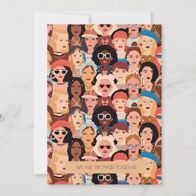 Modern hälsningskort för kvinnor i Internationell Julkort (Framsida)