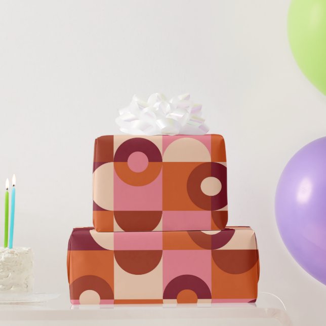 Modern halvcirkel i mitten av århundradet Rosa Bro Presentpapper (Festgåvor)