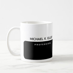 Modern halvsvart halvvit kaffe Mugg med Namn