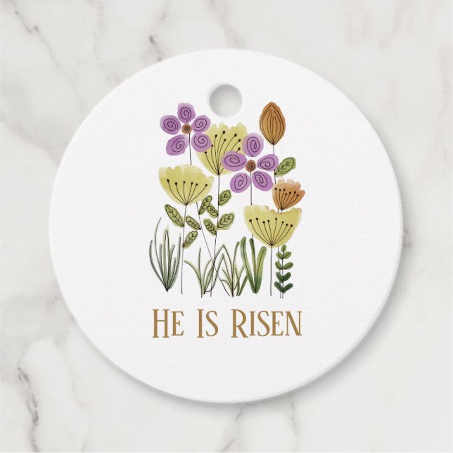 Modern han är uppkommen i Påsk Blommigten Gåvor Etiketter (Framsida)