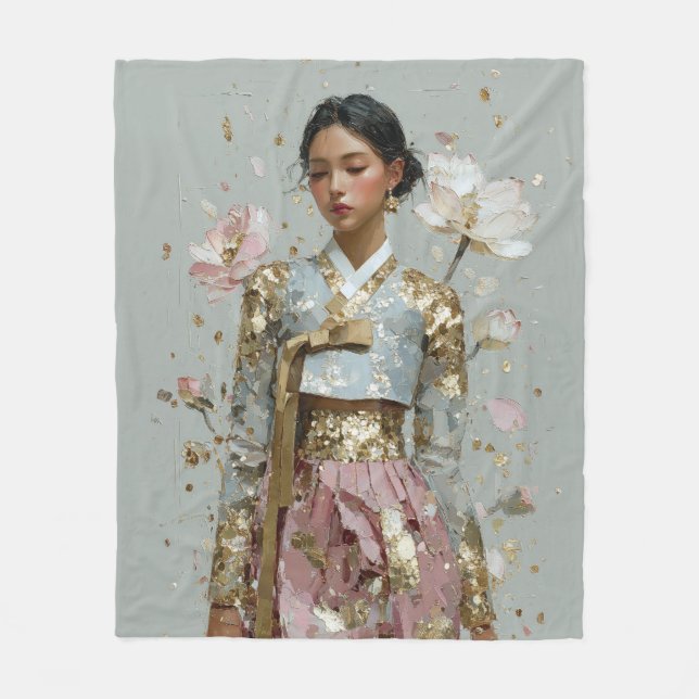 Modern Hanbok Konsttryck Fleecefilt (Framsidan)