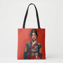 Modern Hanbok Porträtt Totebag