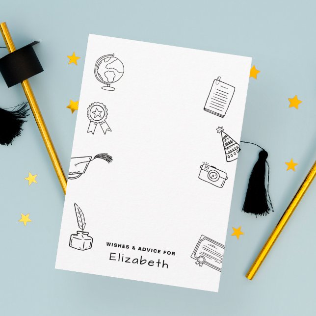 Modern Hand Drawn Chic Graduate Enclosure Card Tilläggskort (Skapare uppladdad)