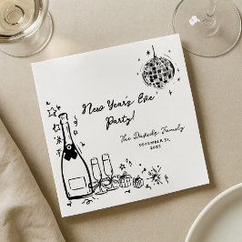 Modern Hand Drawn New Year's Eve Party Pappersservett
