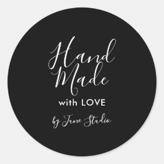 Modern hand gjord med kärlek paket-klistermärke runt klistermärke