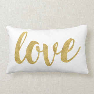 Modern hand-låten Guld Kärlek och XOXO-dekorativ Lumbarkudde