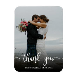 Modern hand Lettered Bröllop Photo Tack Magnet