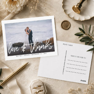 Modern Hand Lettered Foto Kärlek & Tacksamhet Bröl Vykort