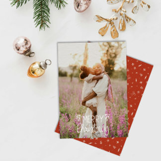 Modern hand Lettered God jul Photo Julkort