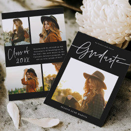 Modern Hand Lettered Graduation Announcement Card  Inbjudningar