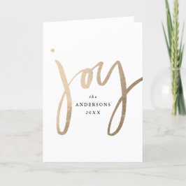 Modern hand-Lettered Joy Guld non-Photo Helgkort