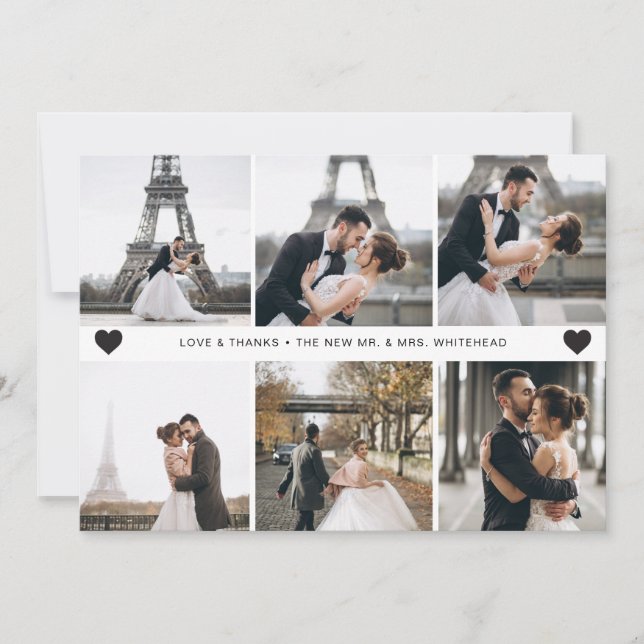 Modern hand-Lettered Photo Collage Tack Kort (Framsida)