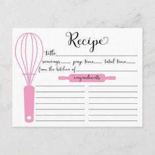 Modern hand Lettered Rosa Whisk BridalRecept Card Vykort