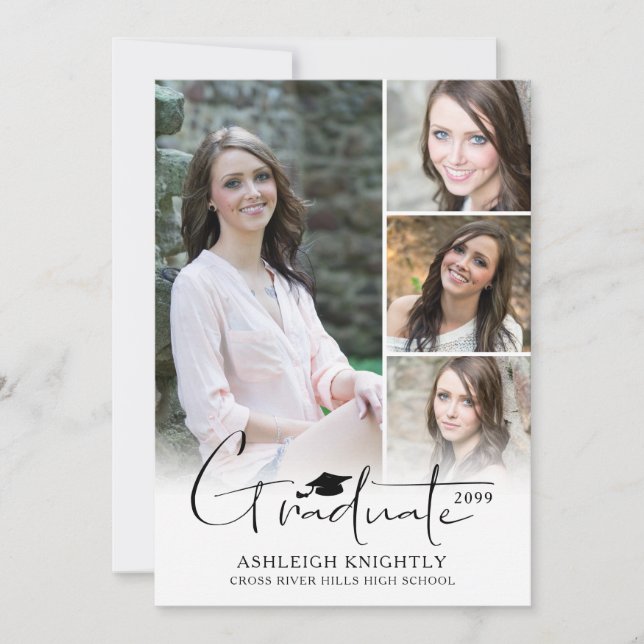 Modern hand Lettered Student Cap 5 Foton Meddelande (Framsida)