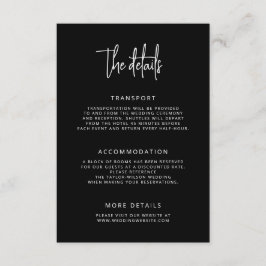 Modern Hand Lettering Script Wedding Details Tilläggskort