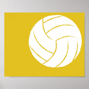 Modern hand - målad volleyball Art - 1 av 6 Poster