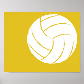 Modern hand - målad volleyball Art - 1 av 6 Poster
