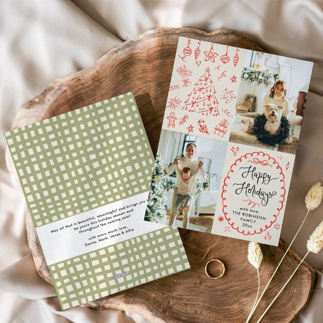 Modern Hand plockade Boho Glad helg 2 Photo Julkort (Skapare uppladdad)