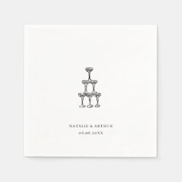 Modern Hand plockade Bröllop Pappersservett