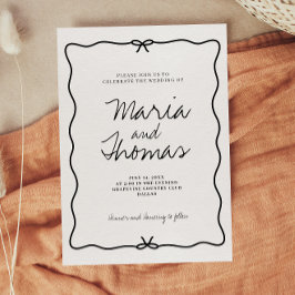 Modern Hand plockade bröllopsinbjudan Spara Datumet