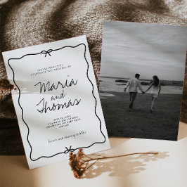 Modern Hand plockade bröllopsinbjudan Spara Datumet