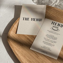 Modern Hand plockade Cake Retro Quirky Bröllop Meny