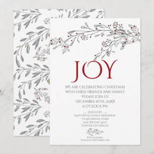 Modern Hand plockade Doodle Mistletoe jul Party Inbjudningar