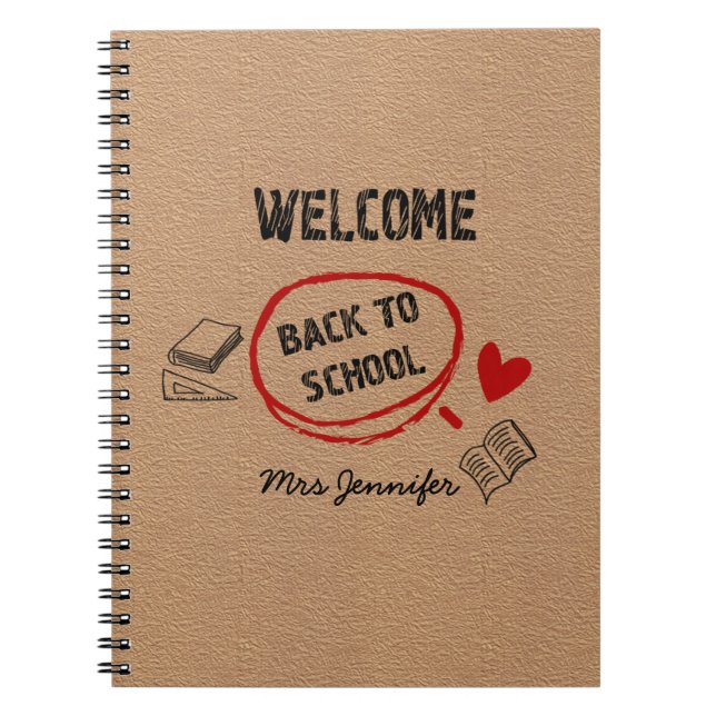 Modern Hand plockade och uthyrd Kraft Papper Anteckningsbok (Framsidan)