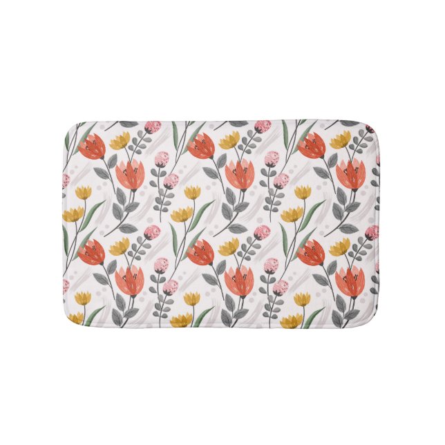 Modern Hand plockade Tulips Bath Mat Badrumsmatta (Framsidan)