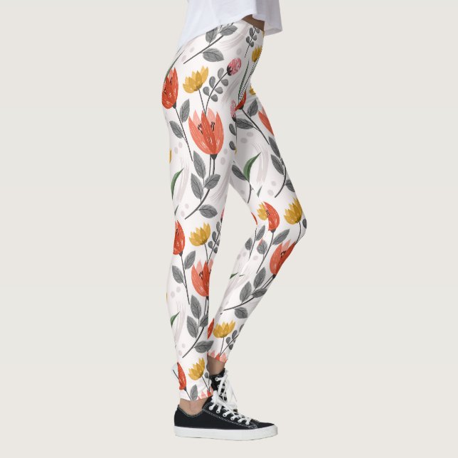 Modern Hand plockade Tulips Leggings (Höger)