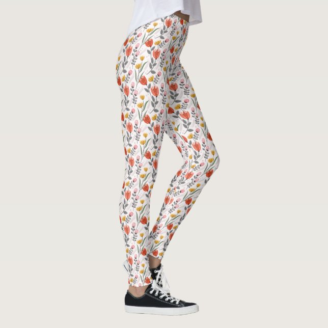 Modern Hand plockade - Tulips Leggings (Höger)