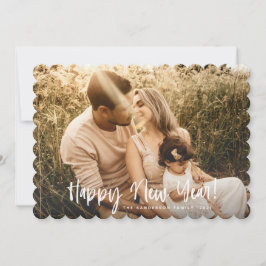 Modern Hand plockade Typography Gott nytt år Photo Julkort