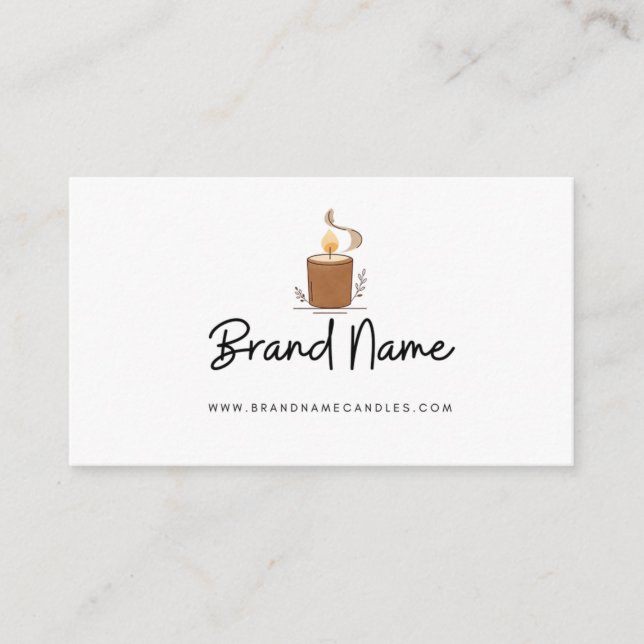 Modern Hand-Poured Soy Candle Business Card Visitkort (Framsida)