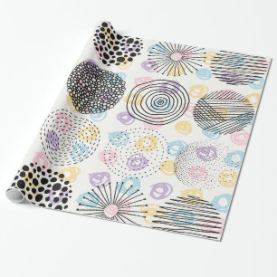 Modern hand skapade cirklar Mönster Presentpapper