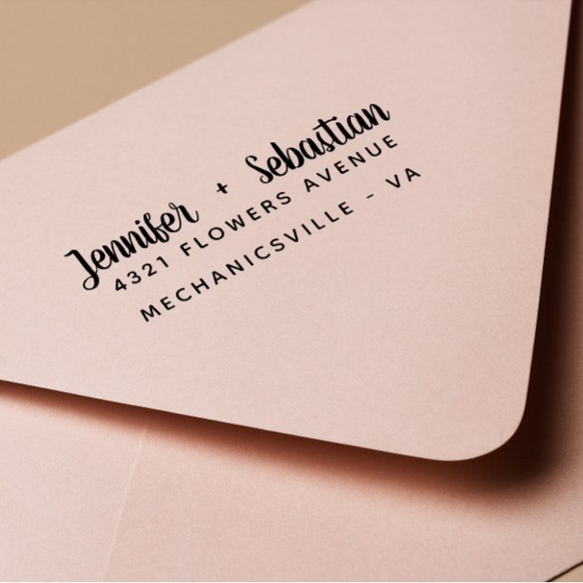 Modern Hand-skript, skript bröllop Självfärgande Stämpel (Skapare uppladdad)