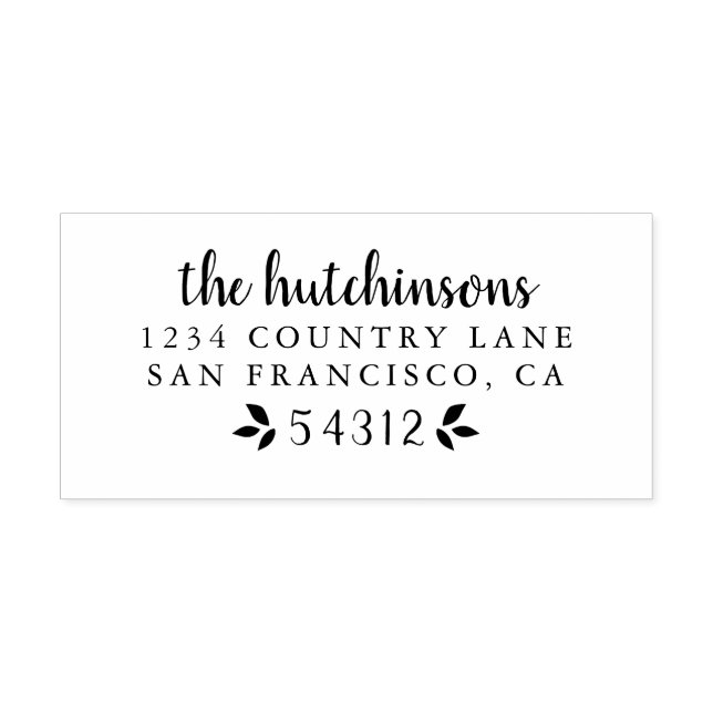 Modern Hand-skriven manusfamilj namn adress Självfärgande Stämpel (Design)