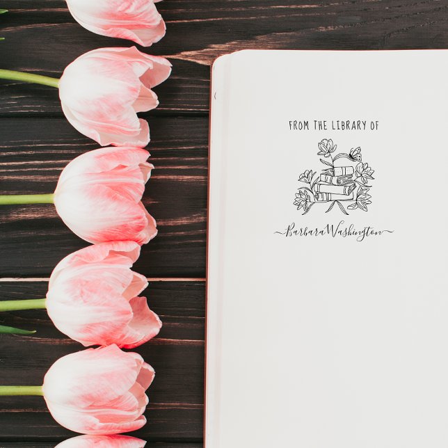 Modern handdragen Anpassningsbar Bibliotek Bok But Självfärgande Stämpel (Skapare uppladdad)
