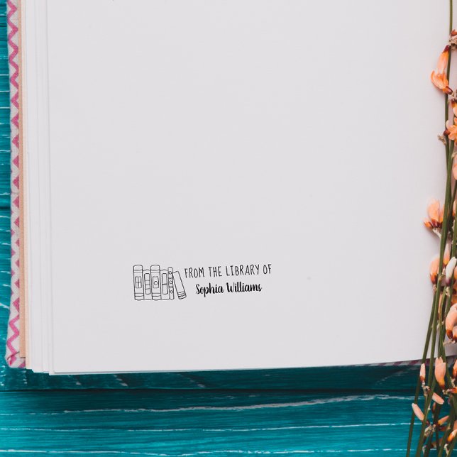 Modern handdragen Bokar-Anpassningsbar från Biblio Självfärgande Stämpel (Skapare uppladdad)