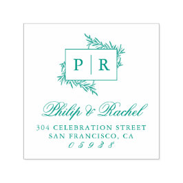 Modern handdragen Grenar Bröllop Returadress Självfärgande Stämpel