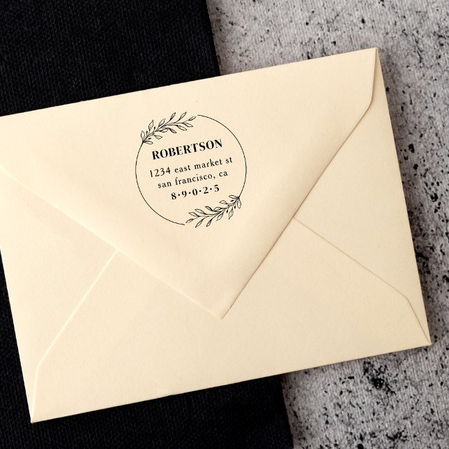 Modern handdragen Returadress för botaniskt andedr Stämpel (Skapare uppladdad)