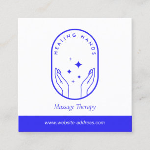 Modern Händer-massage, Hälsa Blue Logotyp Fyrkantigt Visitkort